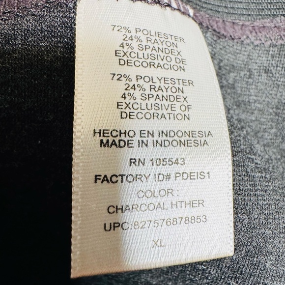 Daisy Fuentes Charcoal Wide Band Leggings XL - Picture 7 of 7